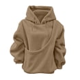 thumbnail image 3 of Sewkxo Cat Pouch Hoodie For Women Kangaroo Pocket Dog Pouch Sweatshirts Pet Carrier Animal Holder Long Sleeve Pullover Tops,Khaki XL, 3 of 3