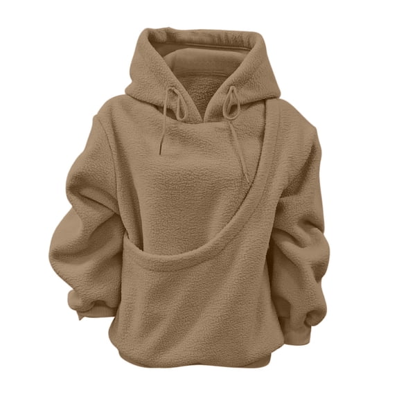 Cat Hoodie with Pouch Kangaroo Pouch Hoodie for Dogs Cats Pet Long Sleeve Hooded Pullover Animal Holder Sweatshirt Khaki 2XL