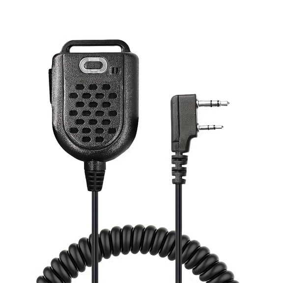 ETMY Speaker Microphone MH20 K Head 2 Pin Shoulder Mic Compatible with UV-5R UV-82 BF-F8HP Two Way Radios 2 Pack