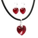 thumbnail image 1 of Juego de aretes y collar ZVEZDA de caucho con dije en forma de corazón plata mexicana ley .925 rojo, 1 of 5