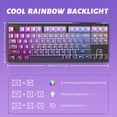 thumbnail image 3 of ATTACK SHARK M87 80% Wireless Gaming Keyboard,87 Keys TKL Mechanical Feeling SA PBT Keyboard, Bluetooth 5.0/2.4Ghz Dual Mode Pc Gaming Keyboards for Silent Office/Gaming(Purple), 3 of 10