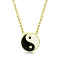 thumbnail image 4 of My Daily Styles - Yin Yang Necklace - Tai Chi Symbol Necklace - Unisex Enamel Pendant Necklace - Symbolization of Harmony - 925 Sterling Silver Chain with Pendant – 18″ (Black & White) (Yellow), 4 of 7