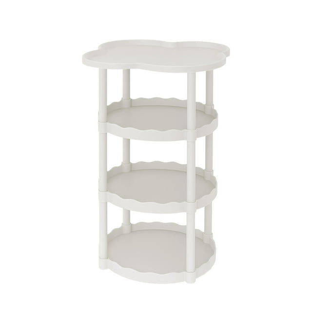 Yhmxh Home Decor Office DecorCream Style Sofa Side Table Living Room Small Coffee Table Floor-to-ceiling Movable Storage Table Four-leaf Cloud Shelf Home Essentials Office Accessories