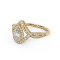 thumbnail image 3 of Infinity Halo Twisted Engagement Rings for Women, IGI Certified 0.80 Cttw Pear And Round Lab Grown Diamond Ring In 14k Solid Yellow Gold F-G, VS-SI Quality Ring Size-5, 3 of 6