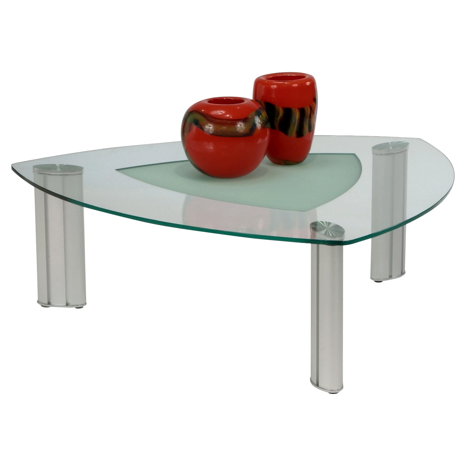 Triangle Glass Top Coffee Table Leisuremod Imperial Modern Triangle