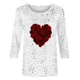 thumbnail image 5 of Kaondbfi Valentine Shirts for Women Love Heart Tshirt Valentine's Tee Shirt Casual Lover 3/4 Sleeve Sleeve Tops Surprise Gifts for Your Dear, 5 of 5