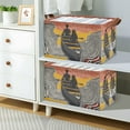thumbnail image 2 of Yayeee Foldable Storage Basket for Shelves with Handles Waterproof Cloth Bins, Striped Boat, 2 of 7