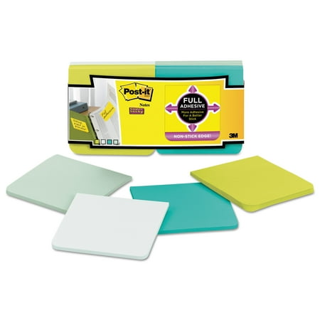 Adhesive Note Set - Post-it Notes Super Sticky Full Adhesive Notes, 3 x 3, Bora Bora Colors, 12/Pack -MMMF33012SSFM