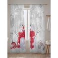 thumbnail image 5 of Christmas Snowman Sheer Curtains 108 Inch Long 2 Panels, Xmas Ball Grey Winter Snowflake Scenery Light Filtering Rod Pocket Semi Sheer Curtains, Sheer Voile Drapes for Living Room Bedroom, 52"x108", 5 of 5