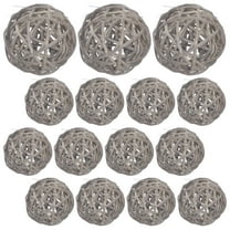 TEHAUX 15Pcs Natural Rattan Balls Vine Plastic Wood Bamboo Round Simple Diy Craft Home Use