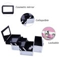 thumbnail image 3 of Aluminum Makeup Train Jewelry Storage Box Cosmetic Button Lock Case Organizer ( Silver), 3 of 9