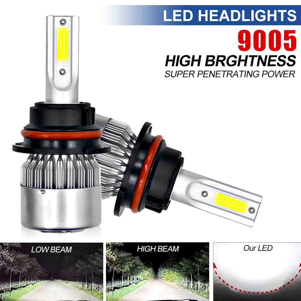 LED Headlight Bulb Hi/Lo Kit 9007 HB5 6K White For 1998-2011 Ford Crown Victoria 