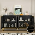 thumbnail image 6 of Fluted Accent Cabinet, Kitchen Sideboard Buffet Cabinet with Doors, Sideboard for Living Room, Dining Room, Black, 6 of 8
