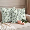 thumbnail image 2 of Green Leaves Outdoor Waterproof Pillow Covers, Pastoral Rustic Botanical Plant Watercolor Decorative Square Throw Pillowcase Sofa Cushion Sham for Patio/Couch/Chair, 24"x24" 2 Pack, 2 of 8