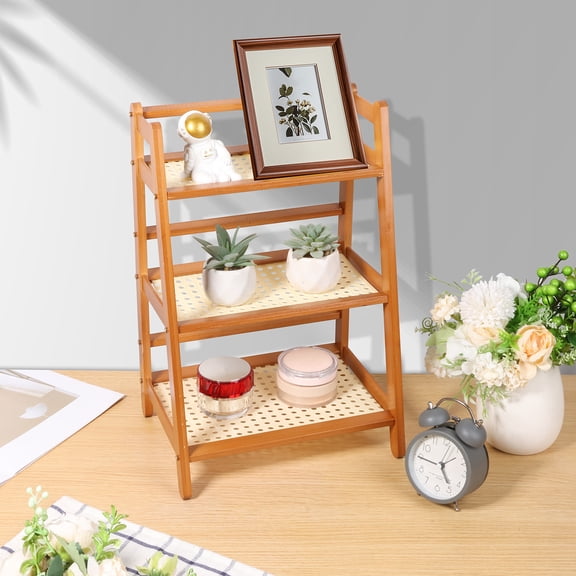 Ikoopy Bamboo 3 Layer Cup Shelf Organizer Moisture Proof Kitchen Counter Shelf Space Saving Bamboo Mug Holder Breathable for Home