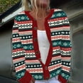thumbnail image 6 of Winter Warm Women's Festive Christmas Design Print Button up Cardigan Sweater Cable Knit Long Sleeve Knitwear Outerwear, 6 of 9