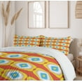 thumbnail image 6 of Ambesonne Psychedelic Duvet Cover Sets, Colorful Fluid Motif, 2-Queen, Vermilion Yellow and Sky Blue, 6 of 7