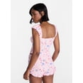 thumbnail image 3 of No Boundaries Cap Sleeve Top and Shorts Sleep Set, 2-Piece, Women's XS-XXL, 3 of 5