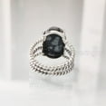 thumbnail image 6 of Natural Snowflake Obsidian Ring, Snowflake Obsidian Ring, Birthstone, 3 Twisted Band, 925 Sterling Silver, Womens Ring, Christmas, Thanksgiving, Handmade, Statement Jewelry, Natural Gemstone Ring, 6 of 6