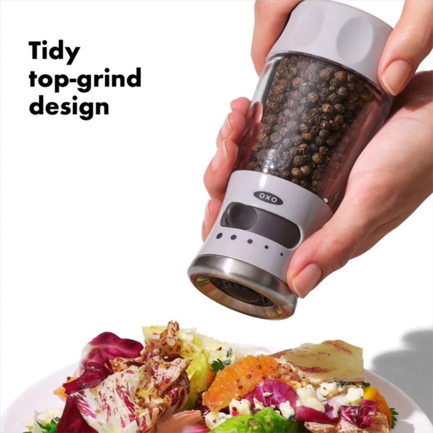  OXO Good Grips Mess-Free Pepper Grinder, Stainless Steel