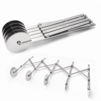 5-Wheel Adjustable Pizza Cutter Stainless Steel Rolling Slicer Knife