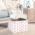 thumbnail image 3 of Yayeee Collapsible Storage Bin with Lid Fabric Closet Decorative Basket with Handles, Blue Stripes Lobster Pattern, 3 of 7