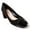 Black, variant on YDN Women Chic Cap Toe Slip On Pumps Bi-Material Low Chunky Block Heels Comfortable Business Date Shoes Size 13 Blue