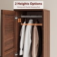 thumbnail image 5 of M optimized 72" Armoire Wardrobe Closet with 2 Doors, Wooden Wardrobe Cabinet with Hanging Rod, Narrow Tall Clothing Armoire Cabinet with 18 Adjustable Shelves for Clothes, Bedroom, 5 of 8