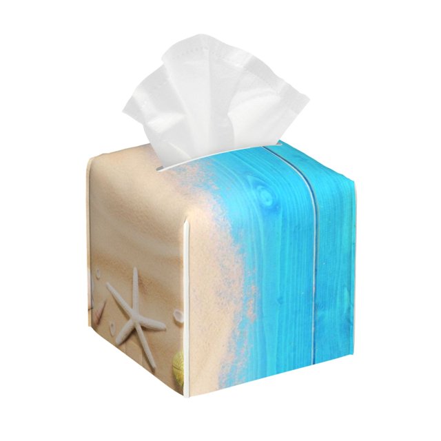 Balery Boards and Beach Porta Pañuelos de Cuero con Estampado – Funda Moderna Cuadrada para Caja de Pañuelos, Dispensador 5x5x5''