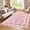 pink, variant on Scalloped Edge Floral Area Rug – Pastel Botanical Print, Vintage-Inspired Washable Carpet for Living Room, Bedroom, or Nursery