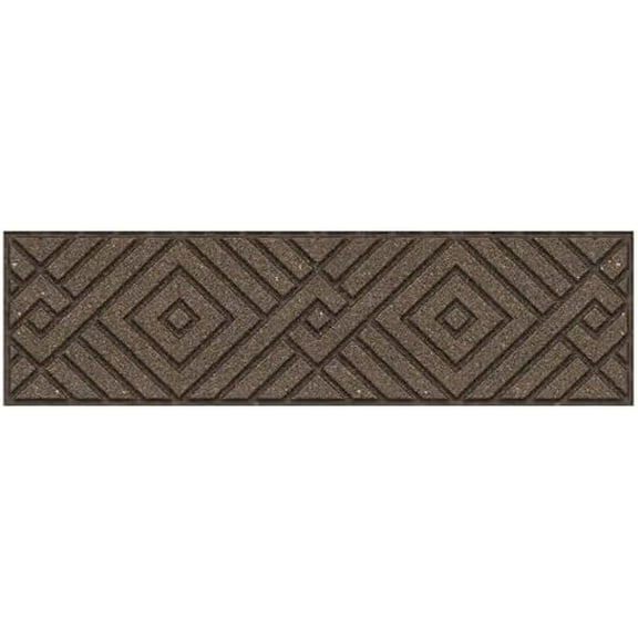 4-Pack 36”x10” Rubber Stair Treads, Rectangular, Brown – Reversible Non-Slip Faux Stepping Stones for Landscaping Pathways – DIY Decor for Indoor & Outdoor Steps