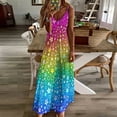 thumbnail image 4 of Colorful Stars Sleeveless Dress Loose Women's Dress Dresses Luxury Evening Dresses, 4 of 9
