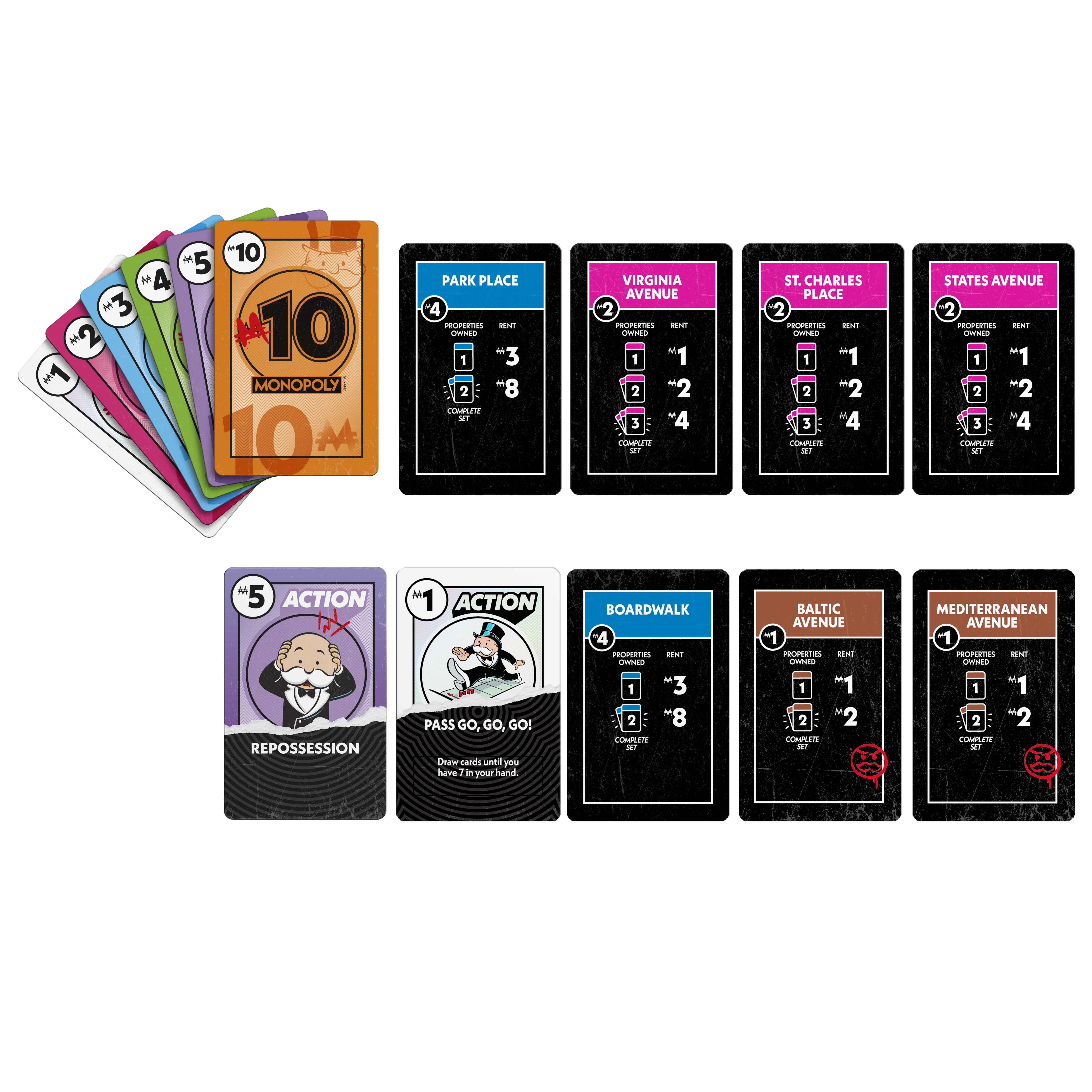 Monopoly Deal No Mercy Card Game, Birthday Gifts, Fun Family Games for Kids, Teens, and Adults, 8+