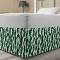 thumbnail image 1 of Exotic Bed Skirt, Overgrown Tropic Forest Leaf Motif Vegetation in Rainforest Wild Foliage, Elastic Bedskirt Dust Ruffle Wrap Around for Bedding Decor, 4 Sizes, Dust and Hunter Green, by Ambesonne, 1 of 2