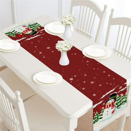 

Clearance SASUYTWU Christmas Table Runner (As Shown) Fall Tablecloth Christmas Home Decoration Supplies Cloth Tablecloths Creative Christmas Tablecloths