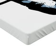 thumbnail image 2 of Ambesonne Teen Room Fitted Sheet 2 Pcs Set, Sports Fractal, Queen, Black Pale Blue, 2 of 3
