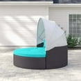 thumbnail image 3 of Modway Convene Piece Wicker Outdoor Patio Furniture Daybed Sectional, Turquoise, 3 of 12
