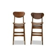 thumbnail image 2 of Baxton Studio Katya Mid-Century Modern Walnut Brown Finished Wood 2-Piece Bar Stool Set, 2 of 7