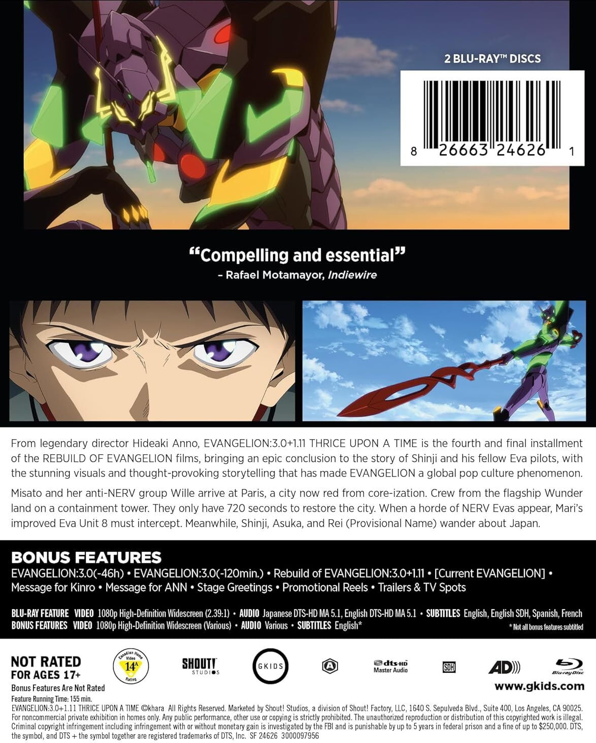 SDS, Evangelion: 3.0+1.01 Thrice Upon A Time Steelbook - Walmart.com