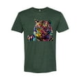 thumbnail image 2 of Wild Bobby Colorful Rainbow Siberian Tiger Animal Lover Men Premium Tri Blend Tee, Forest Green, Small, 2 of 5