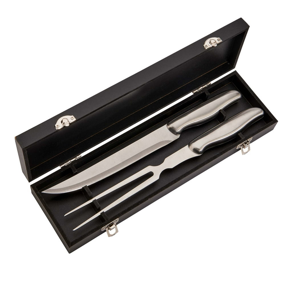 12.25" 2Piece Stainless Steel Carving Knife and Fork Set