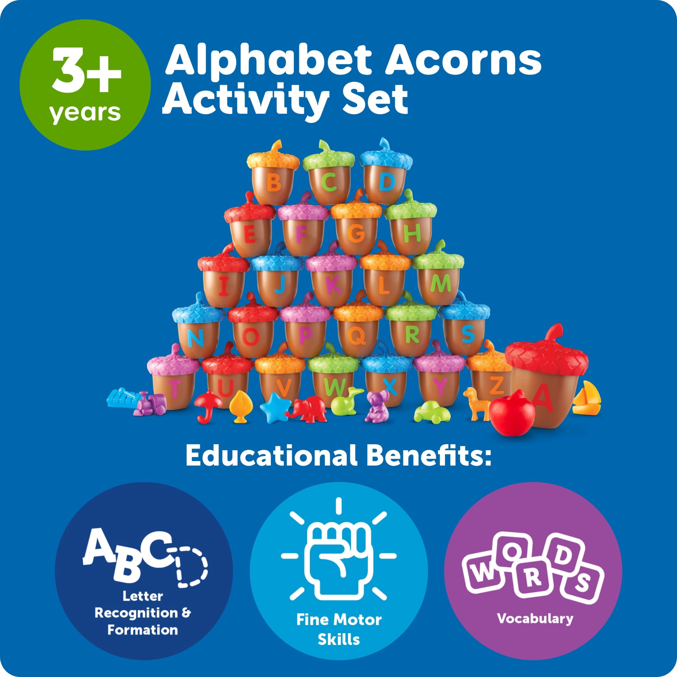 Learning Resources Alphabet Acorns Activity Set, Alphabet Toys, Ages 3 +