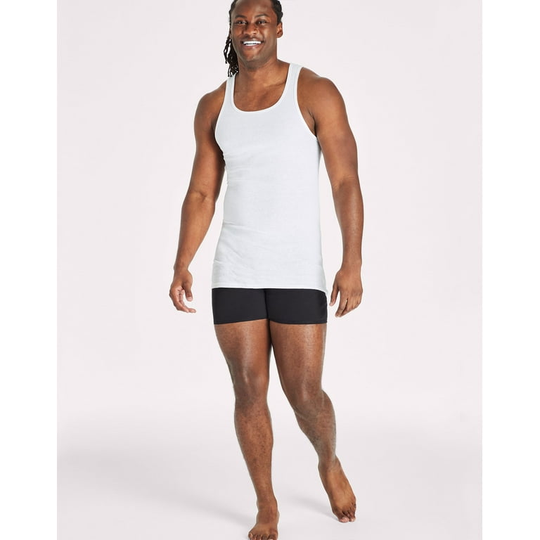 Hanes Ultimate Tall Men’s Tank Top Undershirts Pack, Cotton, 5-Pack, (Big &  Sizes) White XLT