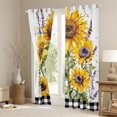 thumbnail image 3 of Manfei Sunflower Lavender Print Curtains Pack of 2 (42x84 Each),Natural Scenery Curtains Blackout,Classic Geometric Checkered Bedroom Curtains For Girls Kids,Microfiber Bedroom Decor, 3 of 6