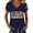 Dark blue, variant on YVNAURA Womens 250th Anniversary V Neck T Shirt America 250 Patriotic Tee 1776-2026 USA Flag Graphic Top Classic Fit Casual Summer Shirt for 4th of July Every Day Pride, Dark Blue, L