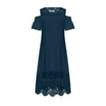 thumbnail image 5 of Patlollav Spring Dresses for Women 2024, Plus Size Women Dress Sexy Ruffle Strapless Lace Splicing Short Sleeve Dresses, 5 of 6