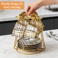 thumbnail image 3 of ANJORALA 14 Pcs Tea Sets for Adult,Ceramic Coffee Cups with Metal Holder,Spoon,Saucer(Gold Linear), 3 of 8