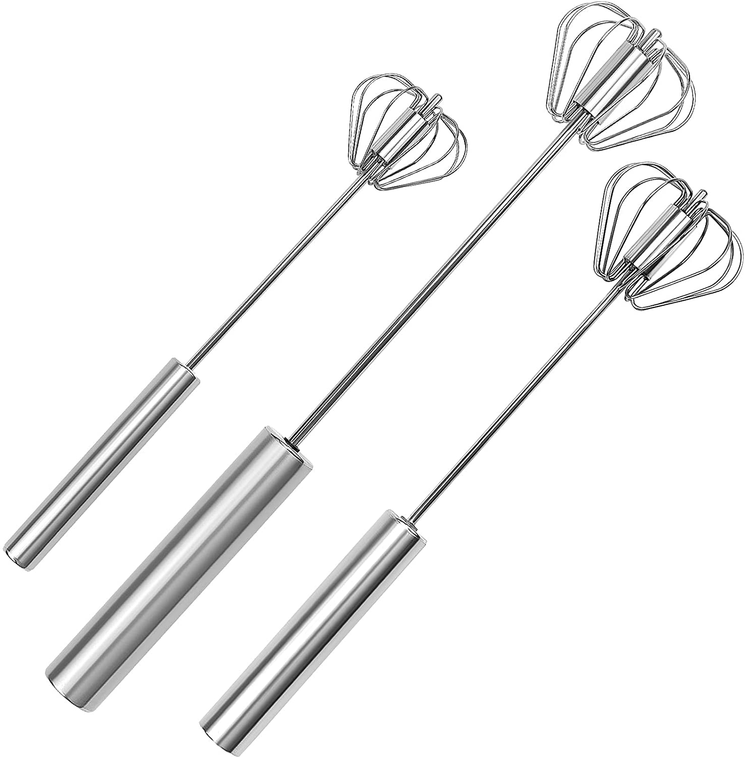 Semiautomatic Egg Whisk Stainless Steel Hand Push Whisks Hand Push