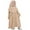 Khaki, variant on KDFJPTH Girls Outfits Dressy Abaya And Headscarf Set Pure Color Robe With Hijab Clothes Set