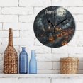 thumbnail image 3 of Halloween Horror Haunted House Round Wall Clock Silent Battery Operated Home Decor for Living Room Bedroom, 3 of 7
